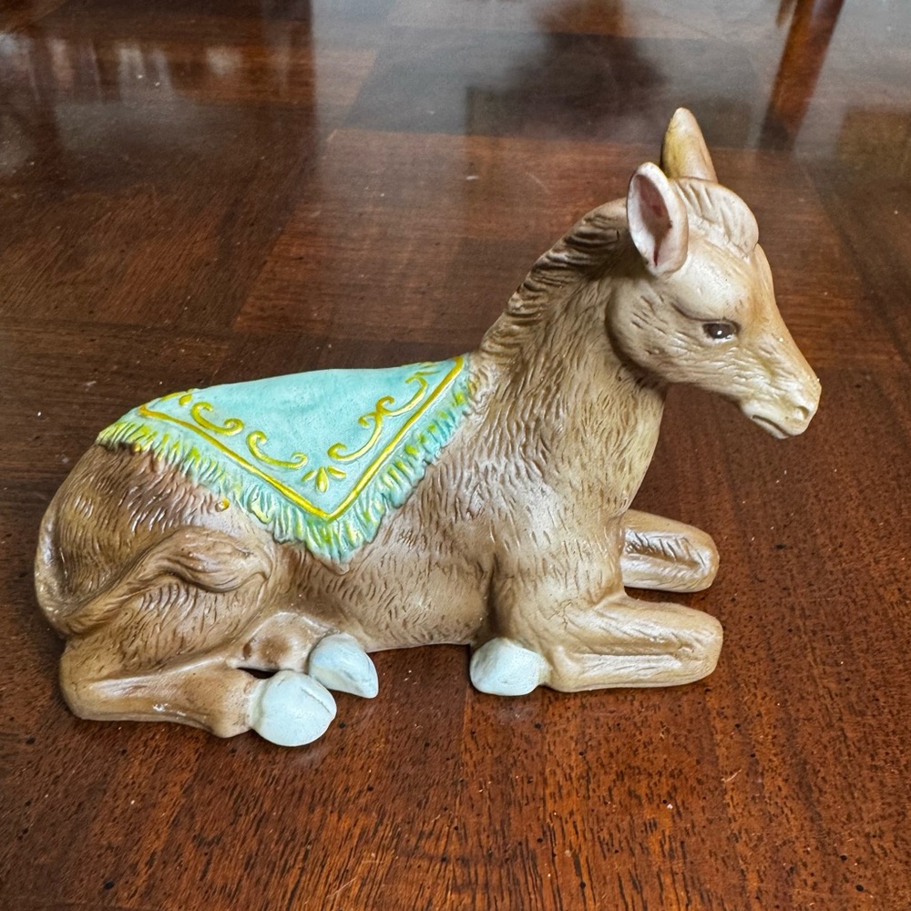 Vintage Royal Doulton Nativity Figurine Holiday Christmas Porcelain Donkey Mule